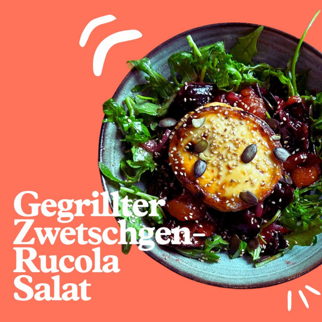 Gegrillter Zwetschgen-Rucola Salat