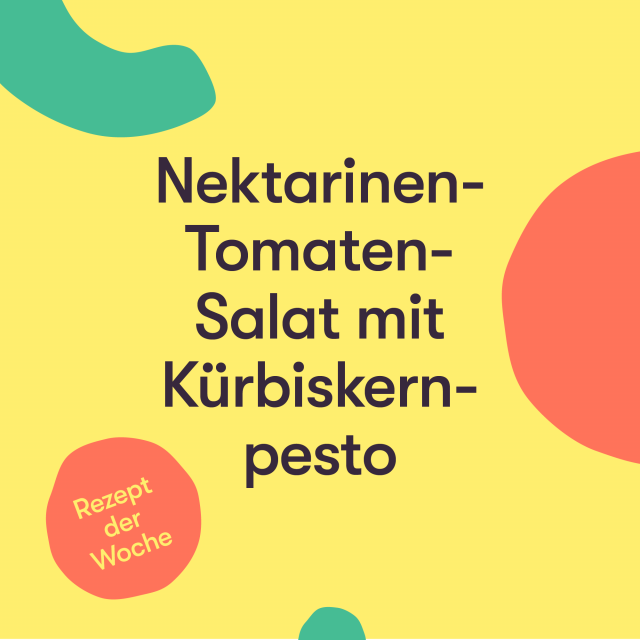 Nektarinen-Tomatensalat mit Kürbiskernpesto