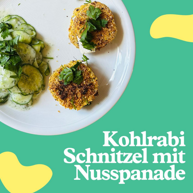 Kohlrabischnitzel mit Nusspanade